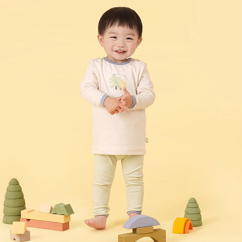 온마을 긴팔내의 곰곰 웜 아이보리 (6~36개월) -Bamboo Village Long Sleeve Loungewear Set_Bear Warm Ivory